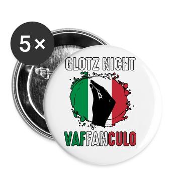 Italy Italian Vaffanculo - Buttons large 2.2''/56 mm (5-pack) - white - Front