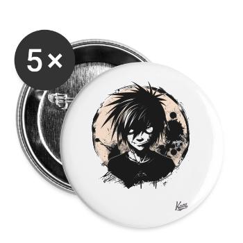 Emo Core: Bad Boy, Bad Boy - Buttons large 2.2''/56 mm (5-pack) - white - Front
