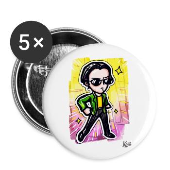 Le gars cool du film Matrix - Lot de 5 grands badges (56 mm) - blanc - Devant