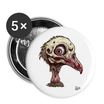 Zombie Ostrich Bird Bird - Buttons large 2.2''/56 mm (5-pack) - white - Front