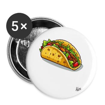 The best, deliciously delicious tacos from Mexico - Buttons large 2.2''/56 mm (5-pack) - white - Front
