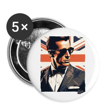 Britische Flagge Chad Geezer Mate Großbritannien - Buttons groß 56 mm (5er Pack) - Weiß - Vorne