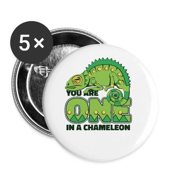 Vous ne faites qu’un dans un amant voilé de panthère caméléon - Lot de 5 grands badges (56 mm) - blanc - Devant