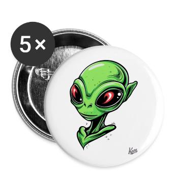Super Chic Alien - Lot de 5 grands badges (56 mm) - blanc - Devant