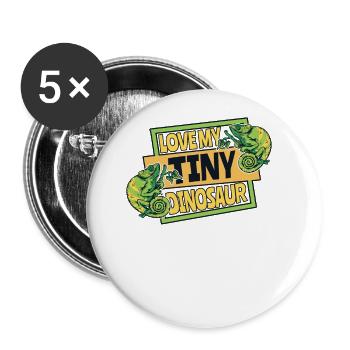Love My Tiny Dinosaur Veiled Panther Lover - Buttons large 2.2''/56 mm (5-pack) - white - Front
