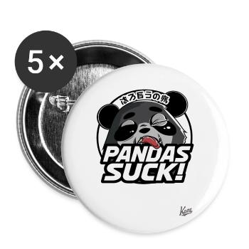 Les pandas sont stupides : l’ours panda - Lot de 5 grands badges (56 mm) - blanc - Devant