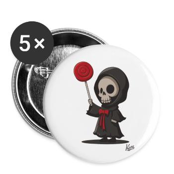 Grim Reaper with delicious lollipop lollipop - Buttons large 2.2''/56 mm (5-pack) - white - Front