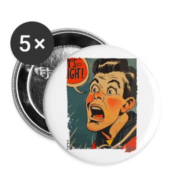 1950er Seemann Cartoon: Das ist so eng! - Buttons groß 56 mm (5er Pack) - Weiß - Vorne