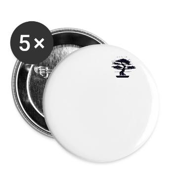 Bonsai Logo Emblem Bonsai Pots Penjing Indoor - Buttons large 2.2''/56 mm (5-pack) - white - Front