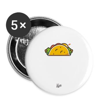 Ein Taco - Buttons groß 56 mm (5er Pack) - Weiß - Vorne