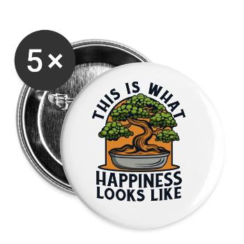 This Is What Happiness Looks Like Penjing Bonsai - Buttons large 2.2''/56 mm (5-pack) - white - Front
