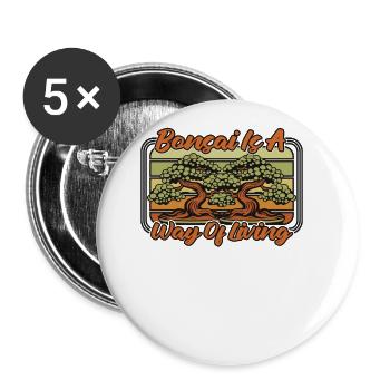 Bonsai Is A Way Of Living Penjing Indoor Bonsai - Buttons large 2.2''/56 mm (5-pack) - white - Front