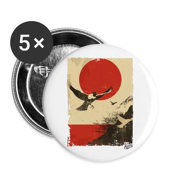 Propaganda Style: Nature and Birds - Buttons large 2.2''/56 mm (5-pack) - white - Front
