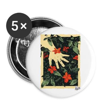 Style de propagande : La main sur les plantes au paradis - Lot de 5 grands badges (56 mm) - blanc - Devant