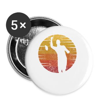 Retro Boards Sitzsack Spiel Professionelles Cornhole - Buttons groß 56 mm (5er Pack) - Weiß - Vorne
