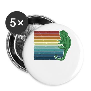 Panthère rétro voilée Chamaeleonidae amoureuse - Lot de 5 grands badges (56 mm) - blanc - Devant