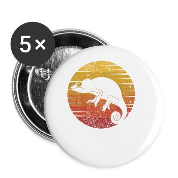 Panthère voilée rétro Chamaeleonidae amoureuse - Lot de 5 grands badges (56 mm) - blanc - Devant