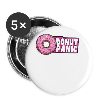 Donut Panic Doughnut Glazed Maker Lover Donut - Lot de 5 grands badges (56 mm) - blanc - Devant