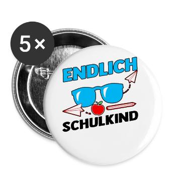Jeunes quittant les garderies pour la rentrée scolaire Inscription des enfants à l’école - Lot de 5 grands badges (56 mm) - blanc - Devant