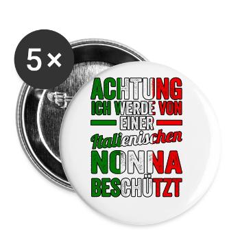 Italia Italiener Oma Nonna Italienisch Italien - Buttons groß 56 mm (5er Pack) - Weiß - Vorne