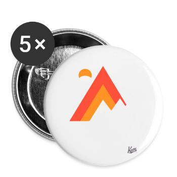 Mountain and nature - Buttons large 2.2''/56 mm (5-pack) - white - Front