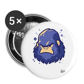 The cool blue Yeti Sasquatch - Buttons large 2.2''/56 mm (5-pack) - white - Front
