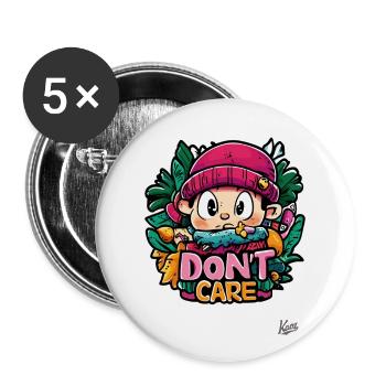 Petit bonhomme, je m’en fiche - Lot de 5 grands badges (56 mm) - blanc - Devant