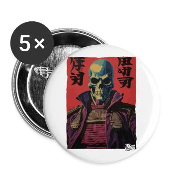 Japanese also have skulls - Buttons large 2.2''/56 mm (5-pack) - white - Front