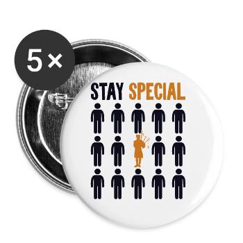 Stay Special Sarbacane Great Highland Player - Lot de 5 grands badges (56 mm) - blanc - Devant