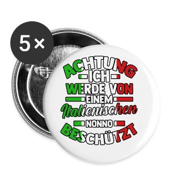 Italia Italiener Opa Nonno Italienisch Italien - Buttons groß 56 mm (5er Pack) - Weiß - Vorne