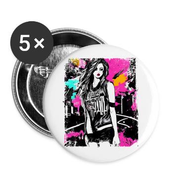 Bold Street Fashion Art - Buttons large 2.2''/56 mm (5-pack) - white - Front