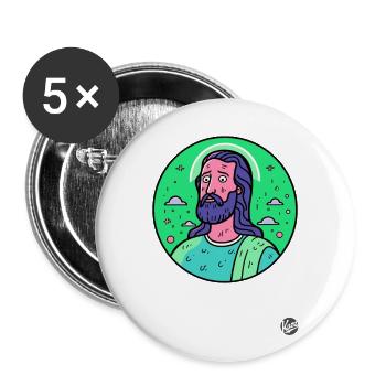 The doubted Saviour Jesus Christ - Buttons large 2.2''/56 mm (5-pack) - white - Front