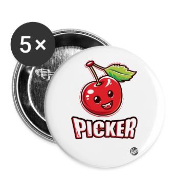 Picoreur - Lot de 5 grands badges (56 mm) - blanc - Devant