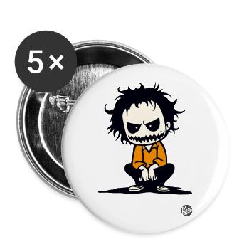 Gruseliger Halloween-Typ - Buttons groß 56 mm (5er Pack) - Weiß - Vorne