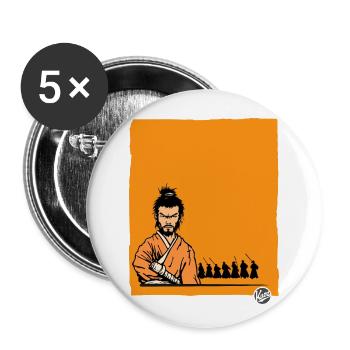 The Deadly Samurai - Buttons large 2.2''/56 mm (5-pack) - white - Front