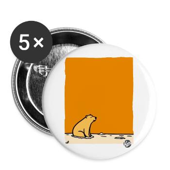 Il y a un ours polaire - Lot de 5 grands badges (56 mm) - blanc - Devant