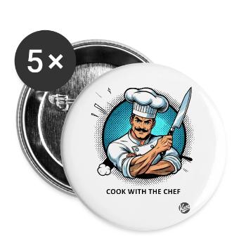 Cooking with the chef-chef - Buttons large 2.2''/56 mm (5-pack) - white - Front