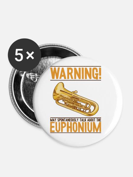 Kann spontan über Euphonium Euphonist sprechen - Buttons groß 56 mm (5er Pack) - Weiß