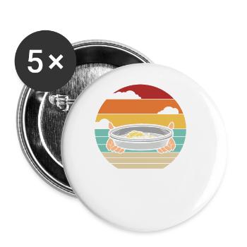Retro Prospecting Placer Mining Miner Gold Panning - Buttons large 2.2''/56 mm (5-pack) - white - Front