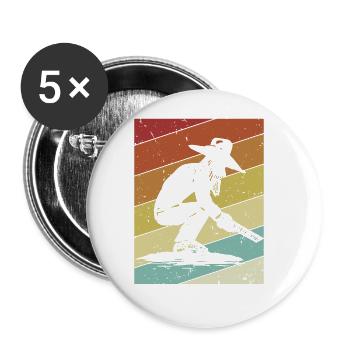 Retro Prospecting Miner Placer Mining Gold Panning - Buttons large 2.2''/56 mm (5-pack) - white - Front