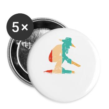 Retro Prospecting Placer Mining Miner Gold Panning - Buttons large 2.2''/56 mm (5-pack) - white - Front