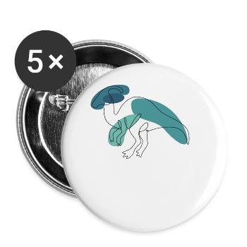 Lineart Parasaurolophini Hadrosauridae Lover - Buttons large 2.2''/56 mm (5-pack) - white - Front