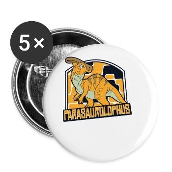 Parasaurolophini Hadrosauridae Dinosaur - Buttons large 2.2''/56 mm (5-pack) - white - Front