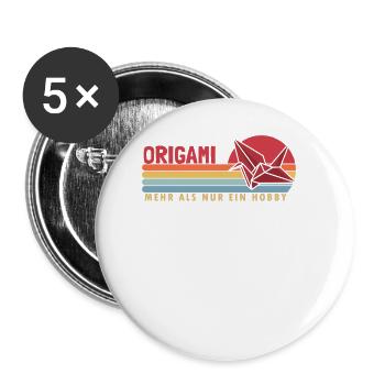 Origami mehr als ein Hobby Paper Crane Folding - Buttons large 2.2''/56 mm (5-pack) - white - Front