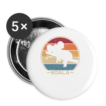 Rétro Koalabear Phascolarctos Cinereus Eucalyptus - Lot de 5 grands badges (56 mm) - blanc - Devant