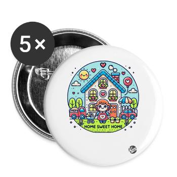 Home Sweet Home, Mama - Buttons large 2.2''/56 mm (5-pack) - white - Front