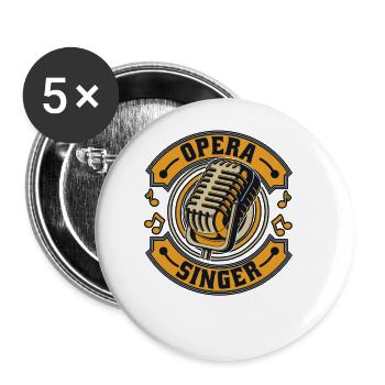 Opera Singer Opera House Vocalist Tenor Singer - Buttons large 2.2''/56 mm (5-pack) - white - Front