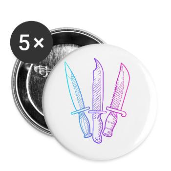 Metzgermesser Sammlerstück Restauration Lover Messer - Buttons groß 56 mm (5er Pack) - Weiß - Vorne