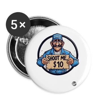 Parodie: Al-Bundy Dad-Life - Buttons groß 56 mm (5er Pack) - Weiß - Vorne