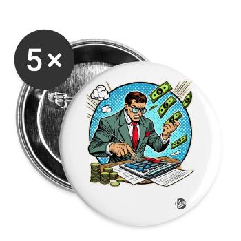 Superhero Accountant - Buttons large 2.2''/56 mm (5-pack) - white - Front